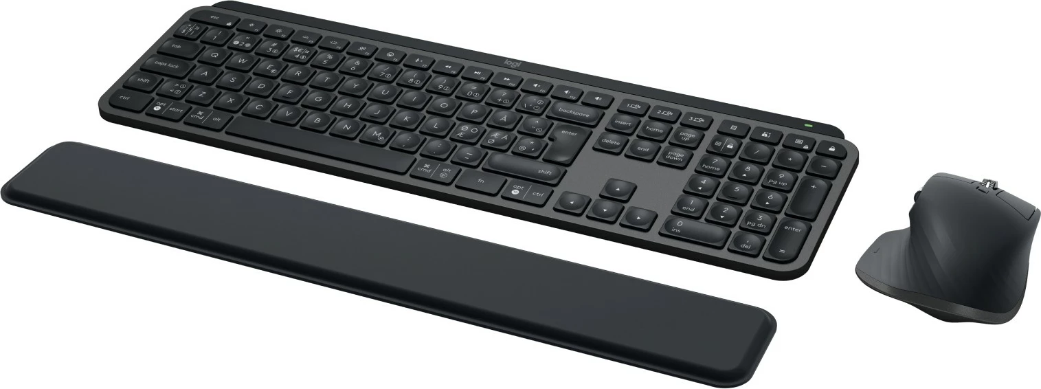 Set tipkovnice in miške Logitech 920-010931, brezžično RF + Bluetooth, QWERTY, LED, grafit