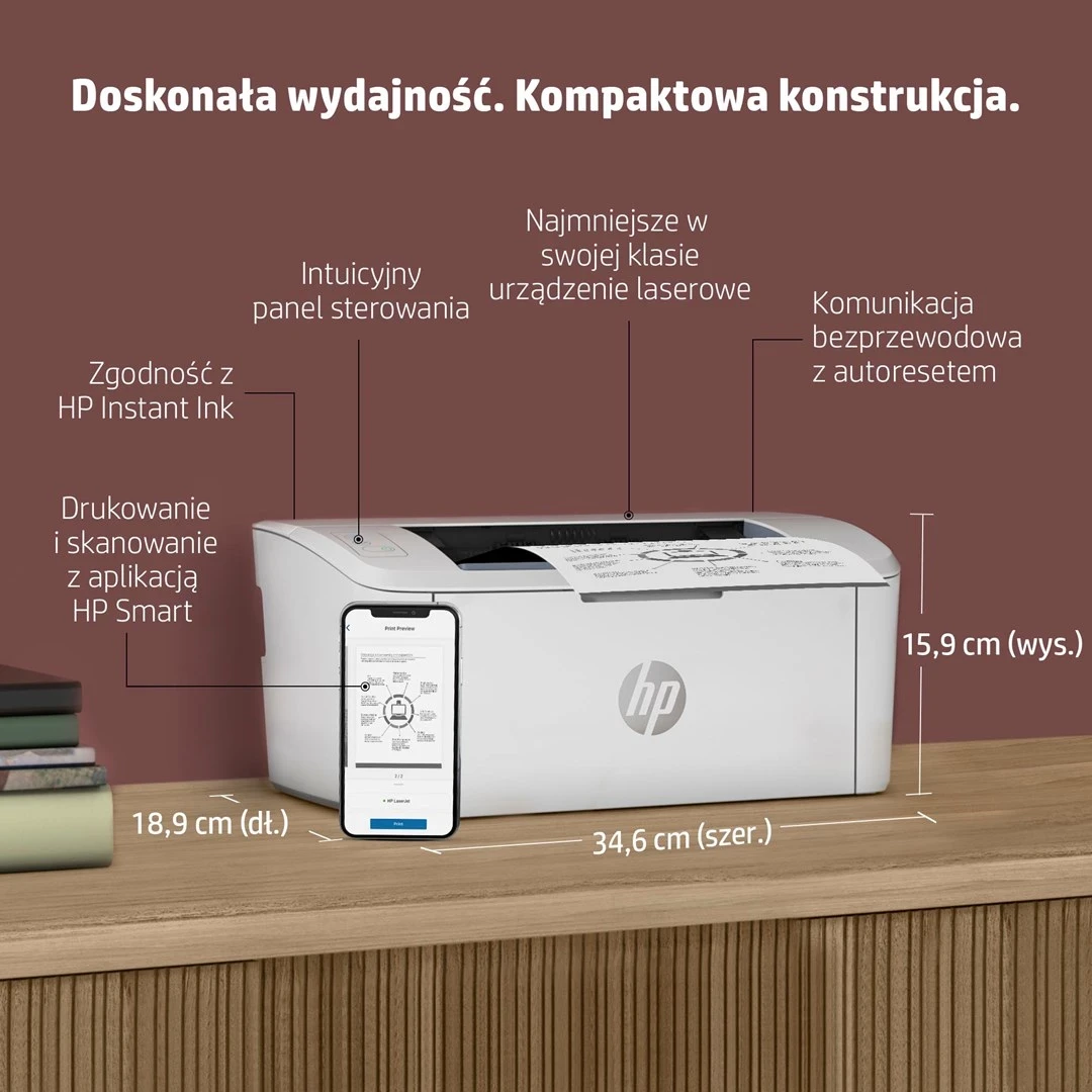 Laserski tiskalnik za majhno pisarno HP LaserJet M110w, bel