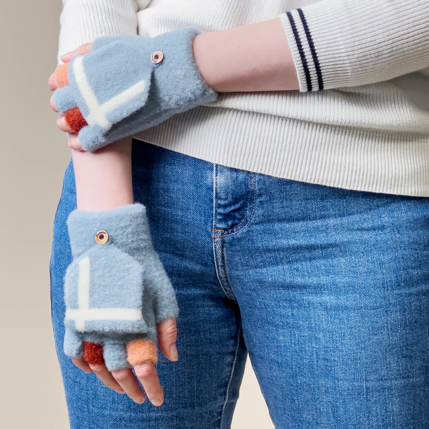 Zimske rokavice mitene Hurtel za ženske/otroke, univerzalne, modre