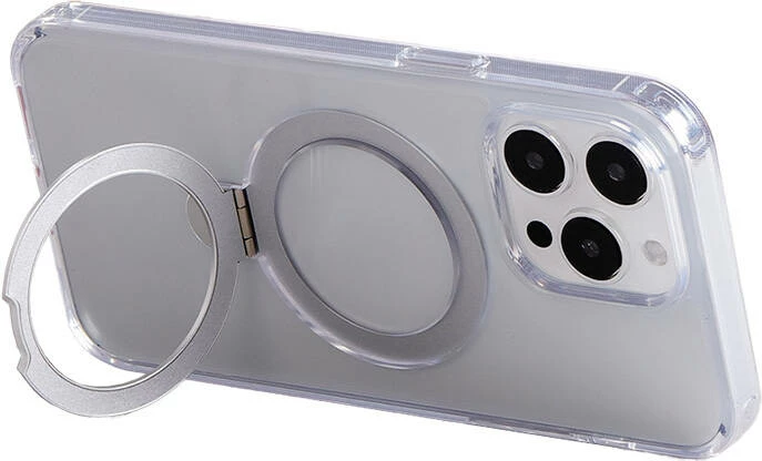 Magnetni ovitek za celular, Joyroom JR-BP004 za iPhone 15, prozoren z držalom
