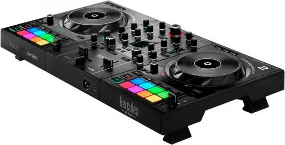 Profesionalni DJ kontroler Hercules Inpulse 500, USB, 2 izhoda za slušalke, 1 vhod za mikrofon, črn