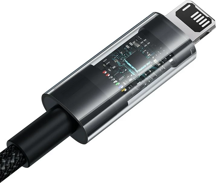 Hitri polnilni kabel USB na IP Baseus Gem, 1 m, črn