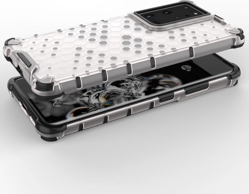 Ovitek Hurtel Honeycomb za Samsung Galaxy S22 Ultra, prozoren
