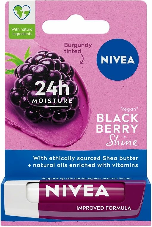 Negovalni balzam za ustnice Nivea Blackberry Shine 4,8 g