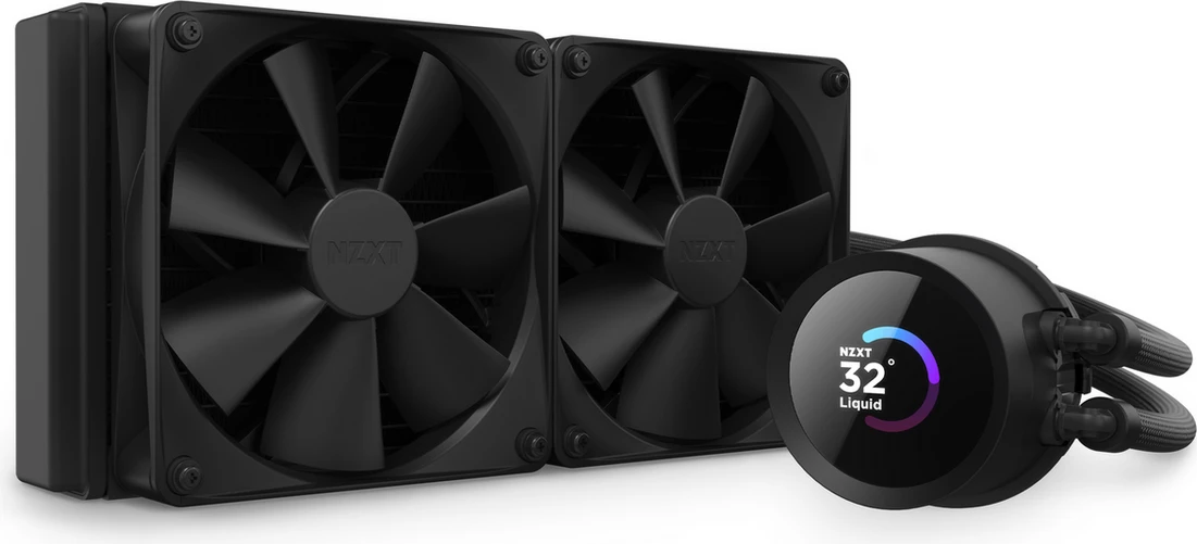 AIO vodno hlajenje, NZXT Kraken 240 RL-KN240-B1, 240 mm radiator, LCD zaslon, črno