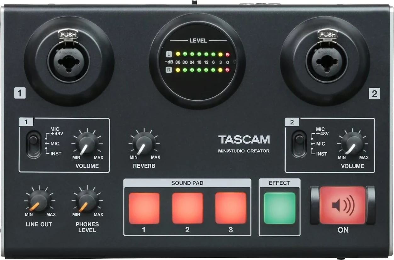 Kompakten profesionalen avdio vmesnik TASCAM US-42B MiniStudio Creator, črn