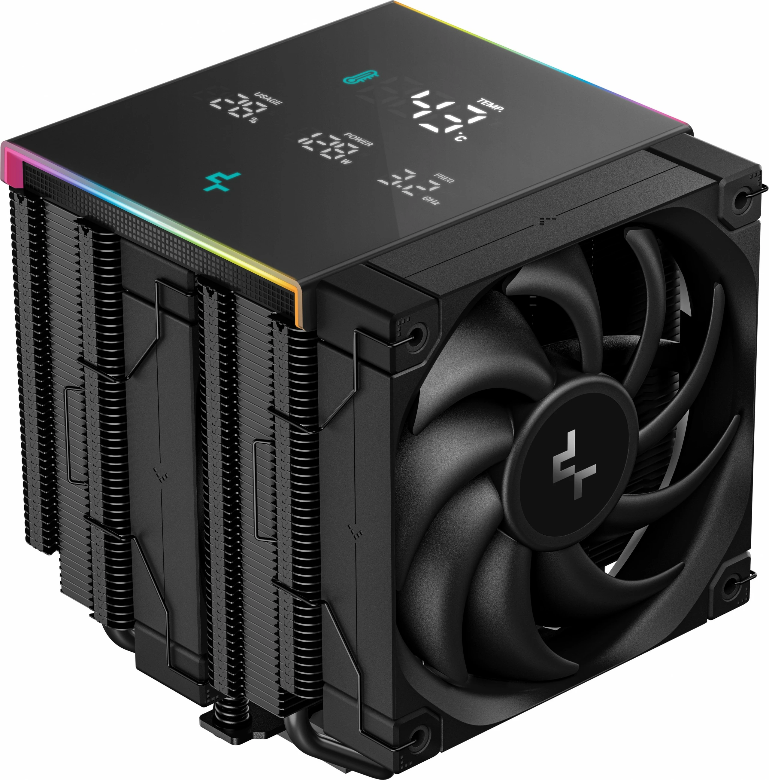 Procesorski hlajenje Deepcool AK620 DIGITAL PRO, 2 ventilatorja, LED, črn