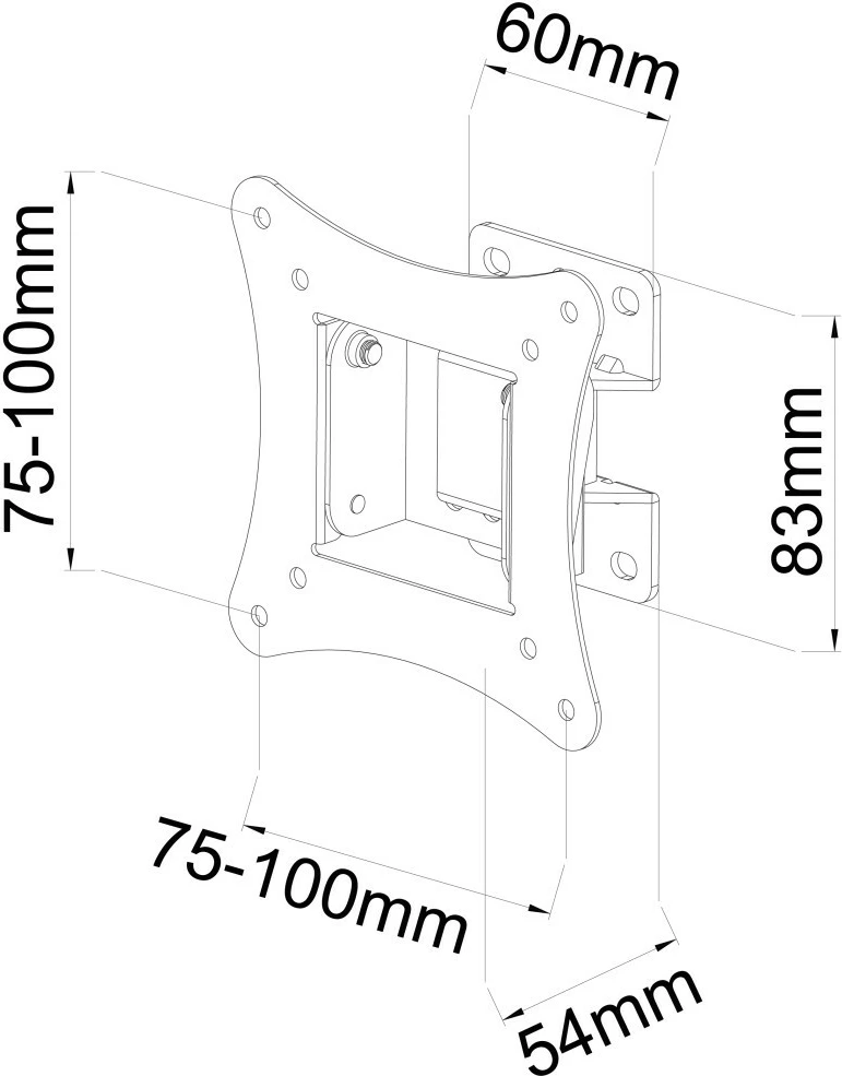Stenski nosilec za TV, Techly 106602, 13–30 in, črn