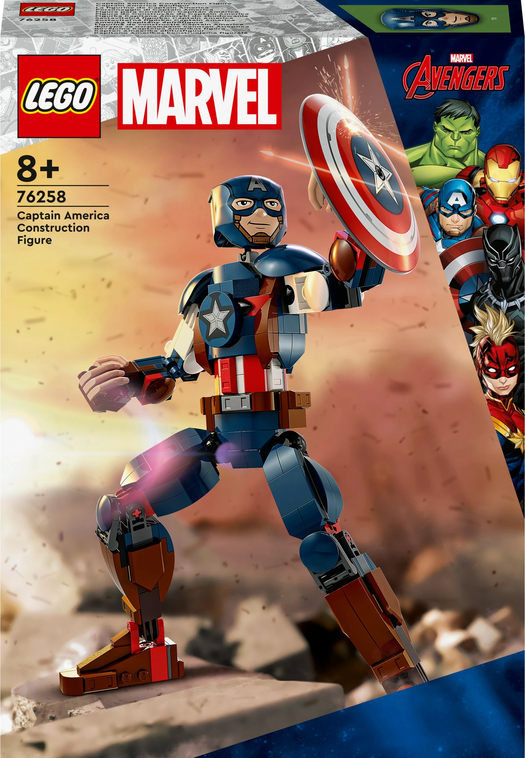 Figura Captain America iz seta LEGO Marvel Super Heroes, 310 kosov, večbarvno
