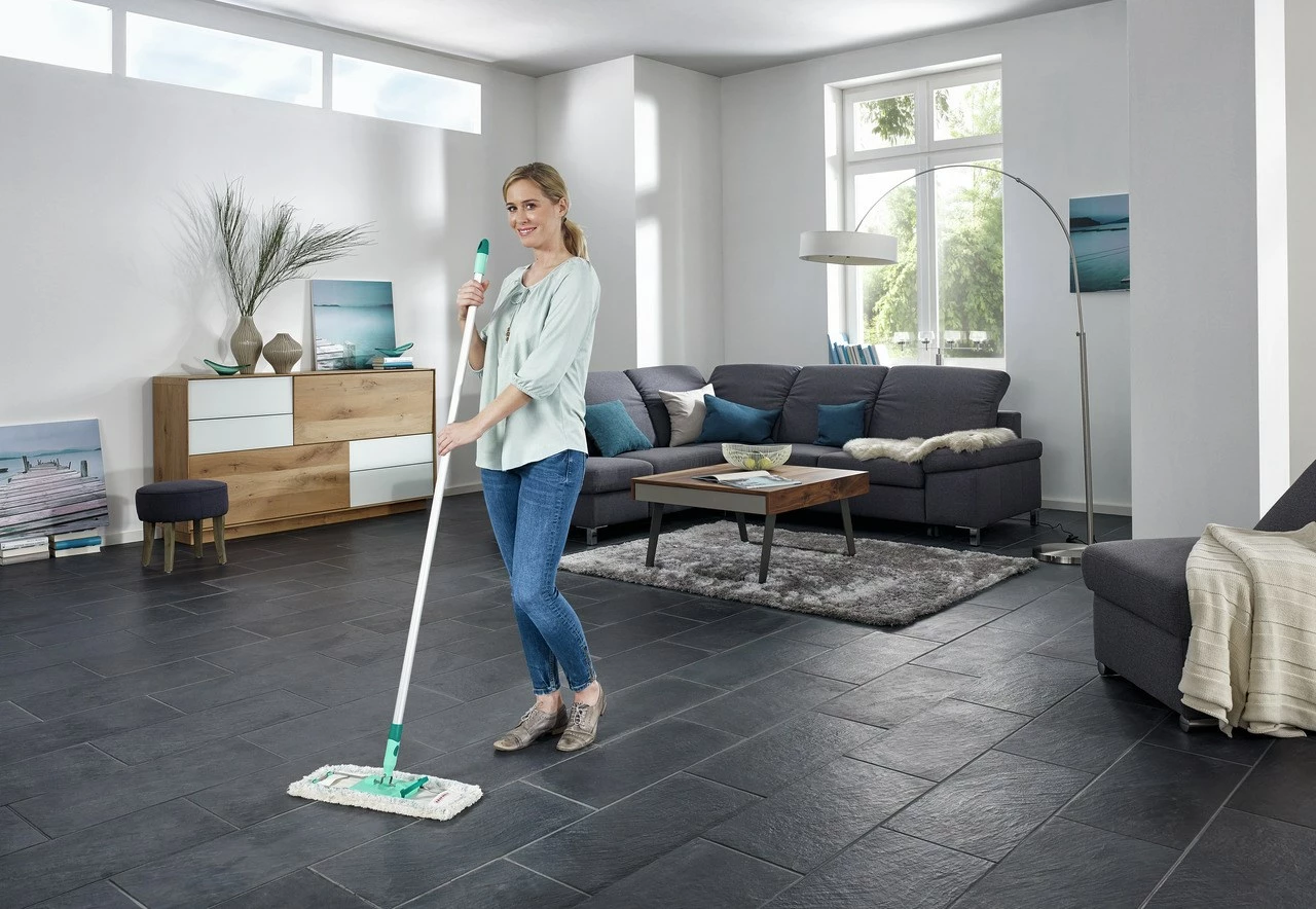 Mop za tla Profi XL cotton plus, LEIFHEIT, plastična ročica, 1400 mm, turkizno