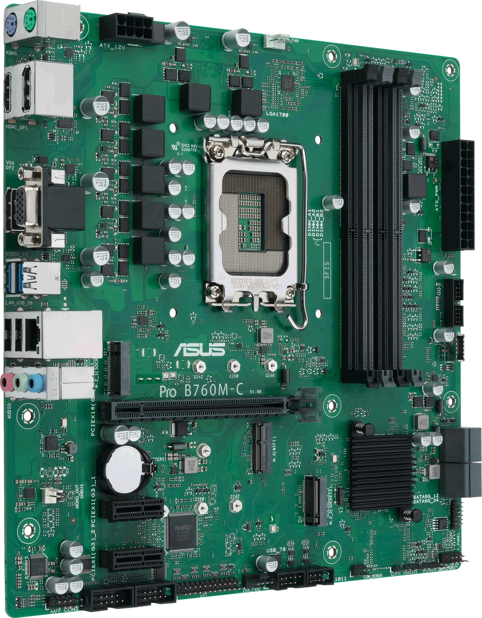 Plošča za računalnik ASUS PRO B760M-C-CSM, Intel, LGA 1700, DDR5-SDRAM, 128 GB