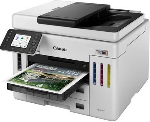 Večfunkcijska inkjet naprava z polnilnimi rezervoarji za črnilo Canon MAXIFY GX7140, tiskanje/skeniranje/kopiranje/faks, črno-bela