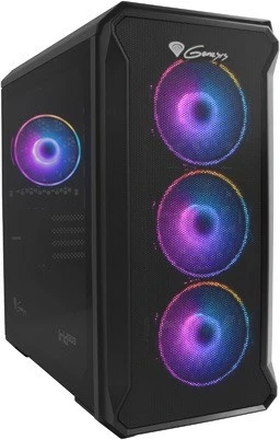 Računalniško ohišje Micro Tower Genesis Irid 503 V2 z ARGB, USB 3.0, črno