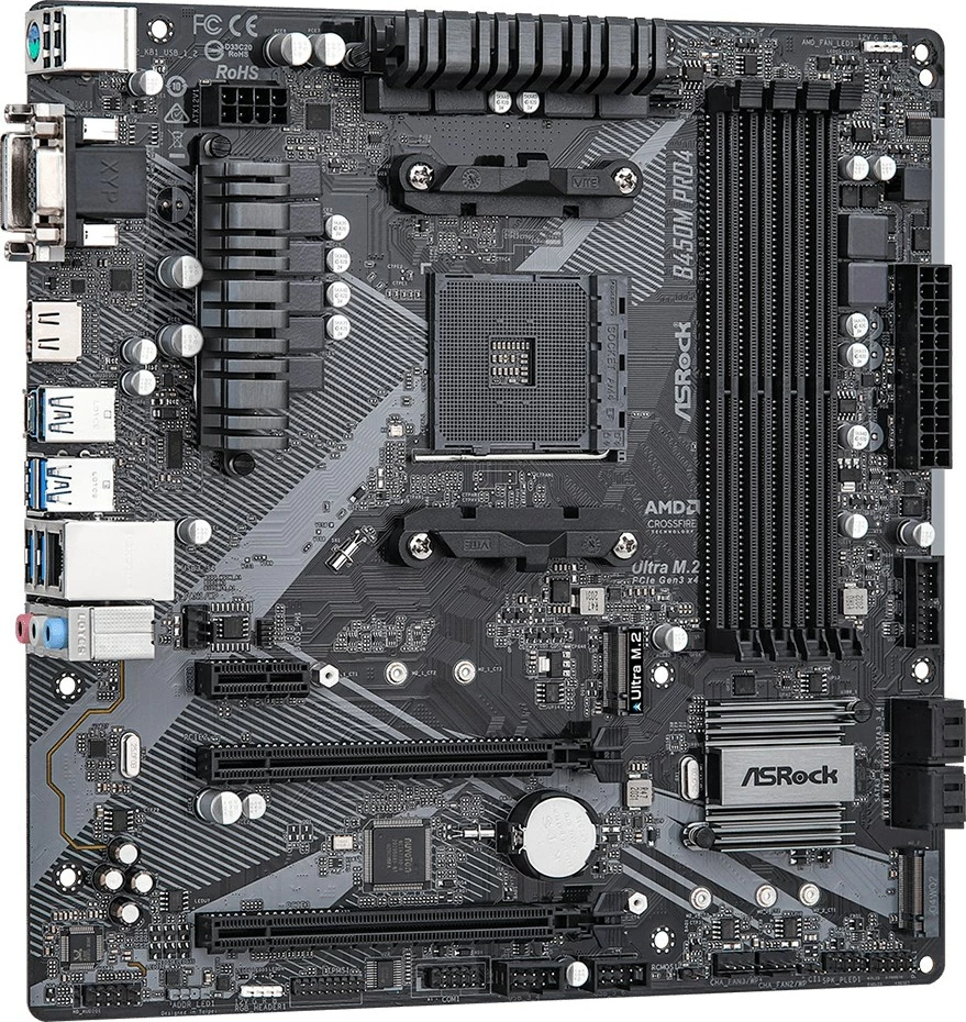 Matična plošča Asrock B450M Pro4 R2.0, Socket AM4, micro ATX