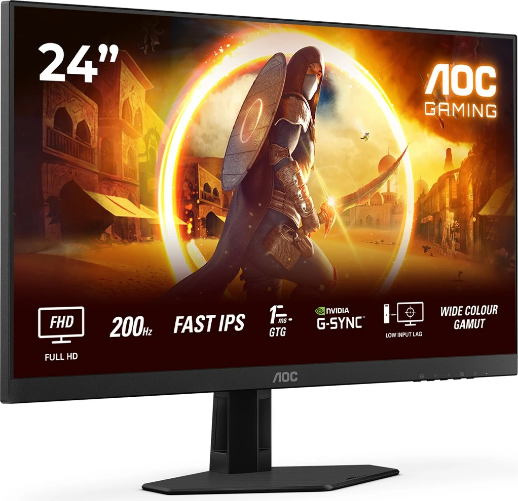 Gaming monitor 23,8" Quad HD, 180 Hz, AOC Q24G4RE, črno-rdeč
