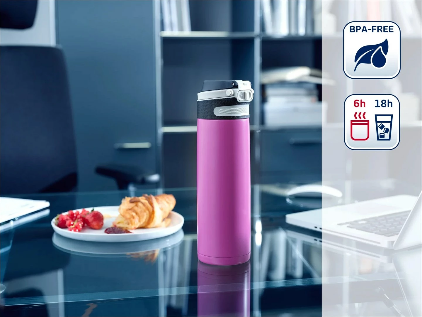 Termo lonček Flip Leifheit 600 ml, magenta