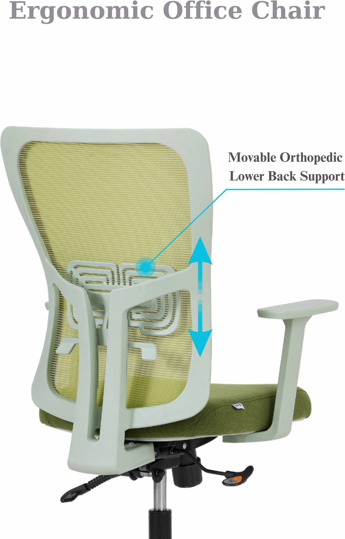 Set pisarniških stolov (2 kosa), opora za ledveni del, 108 cm, zelen, Skye Decor