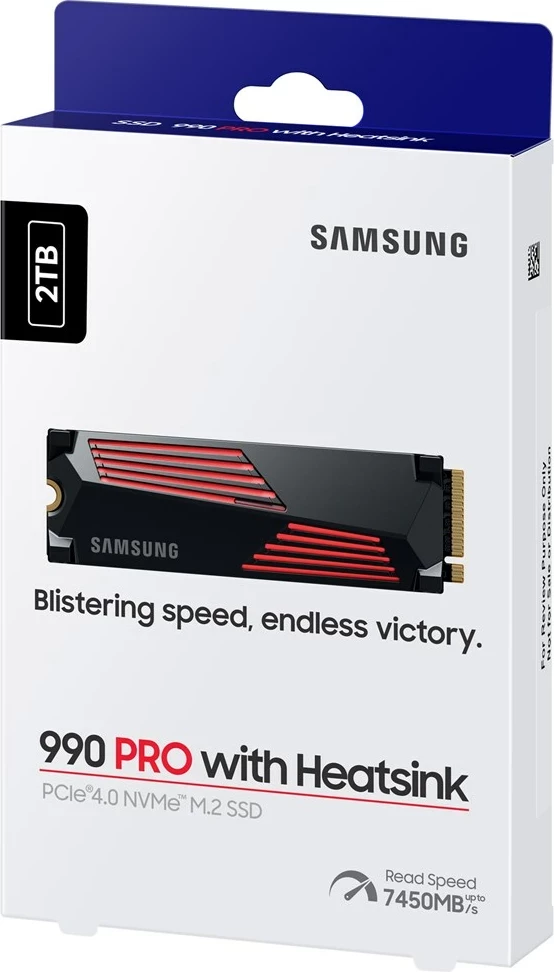 SSD z heatsinkom Samsung 990 PRO, 2 TB, M.2, PCI Express 4.0, NVMe, črn