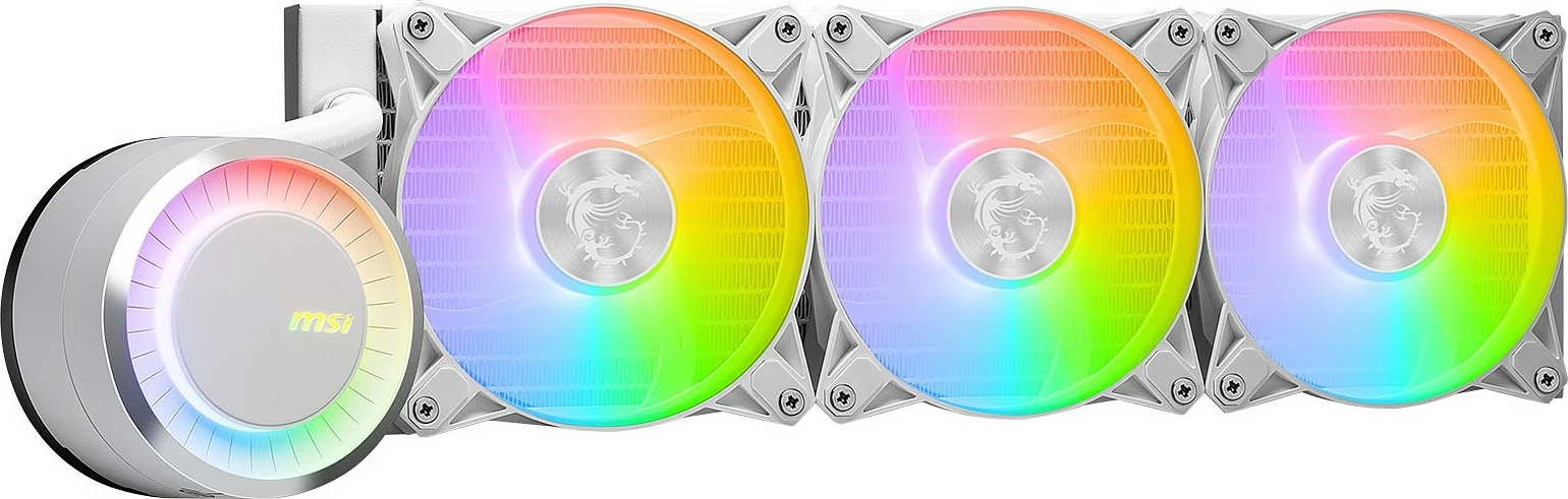 Ftohenje z vodnim hlajenjem MSI MAG Coreliquid E360, 3 ventilatorji 12 cm, RGB, bel