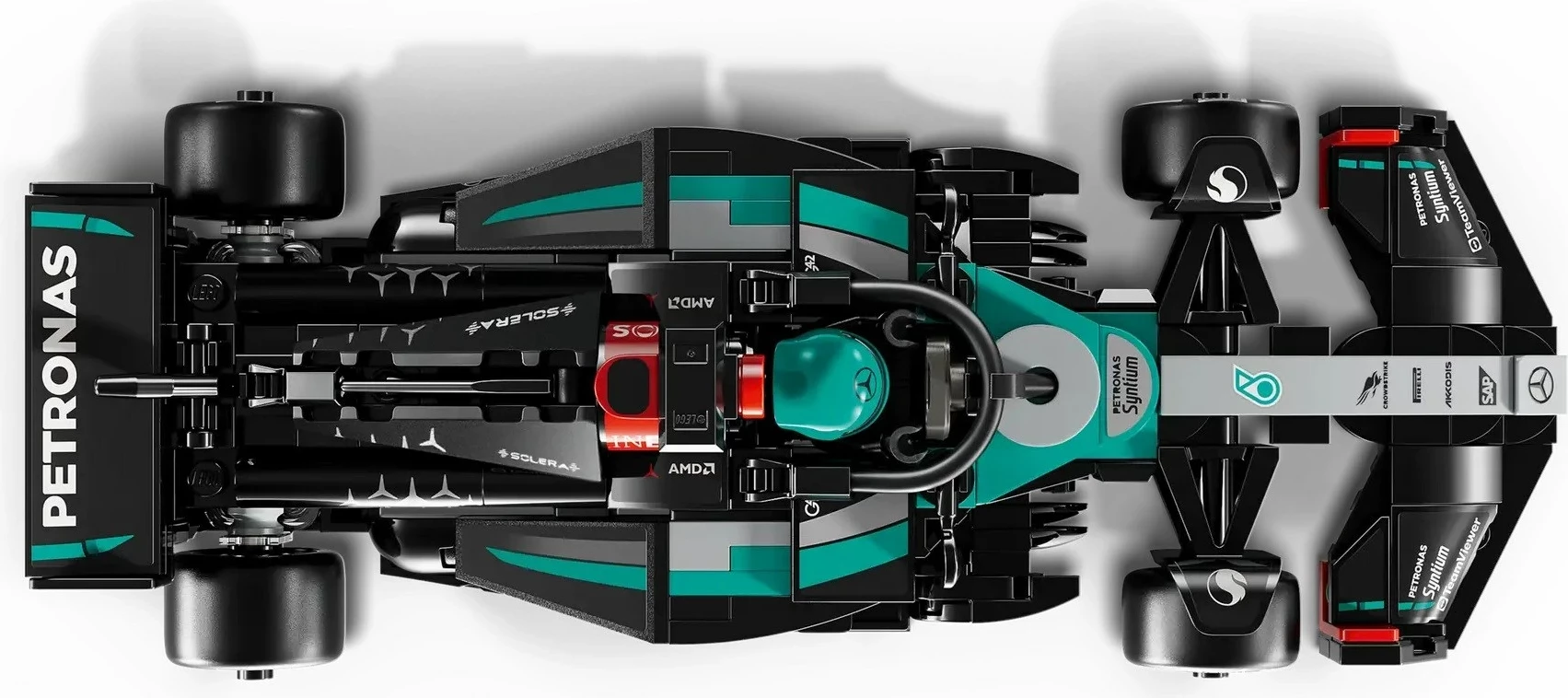 Model dirkalnega avtomobila Mercedes-AMG F1 W15, LEGO Speed Champions 77244, 267 delov, z minifiguro