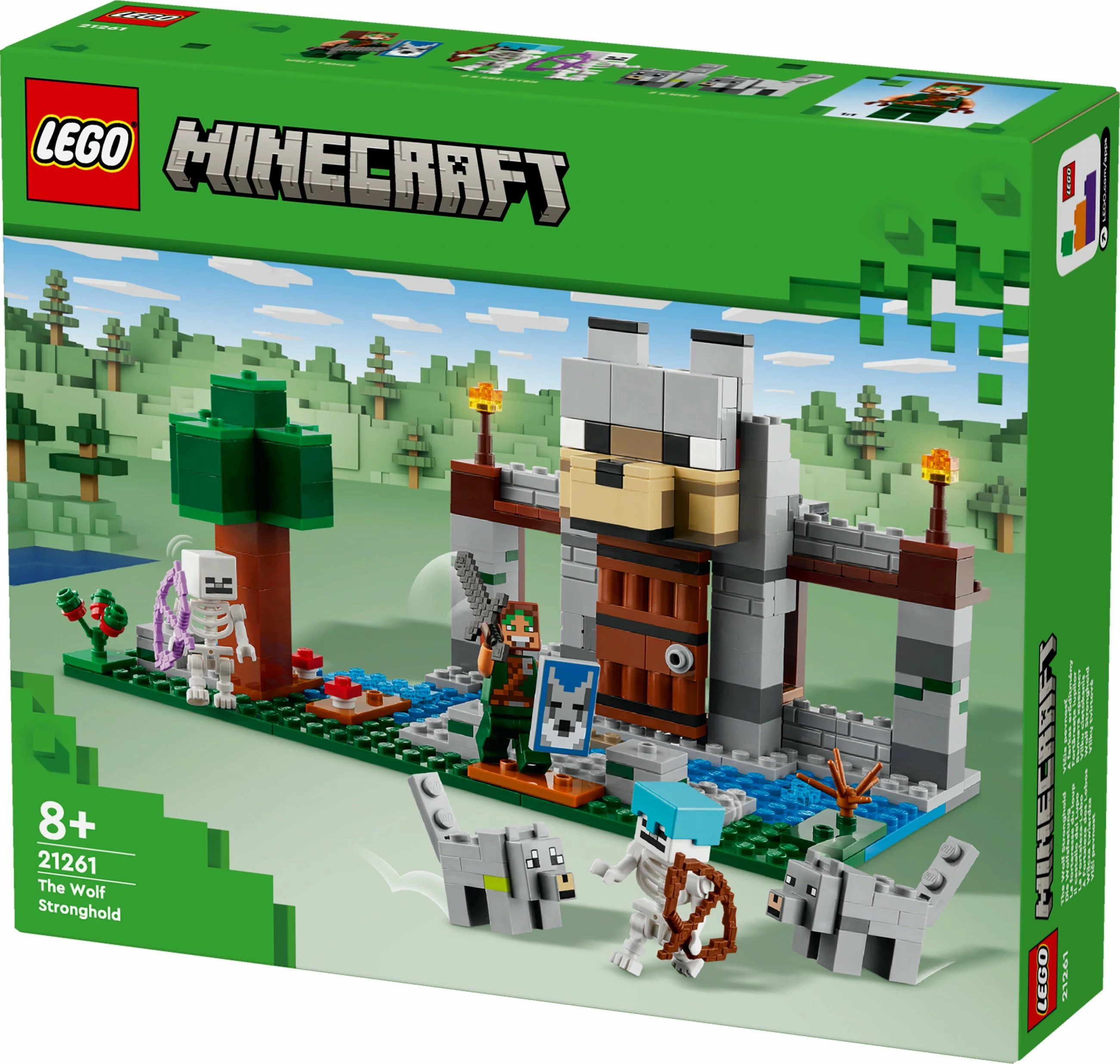 Set za gradnjo LEGO Minecraft Die Wolfsfestung 21261, večbarven