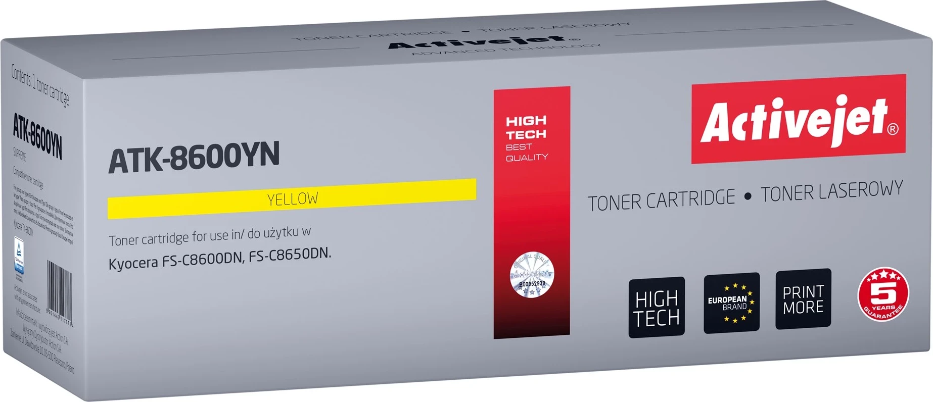 Zamenljiv toner, rumen, Activejet ATK-8600YN za Kyocera tiskalnik