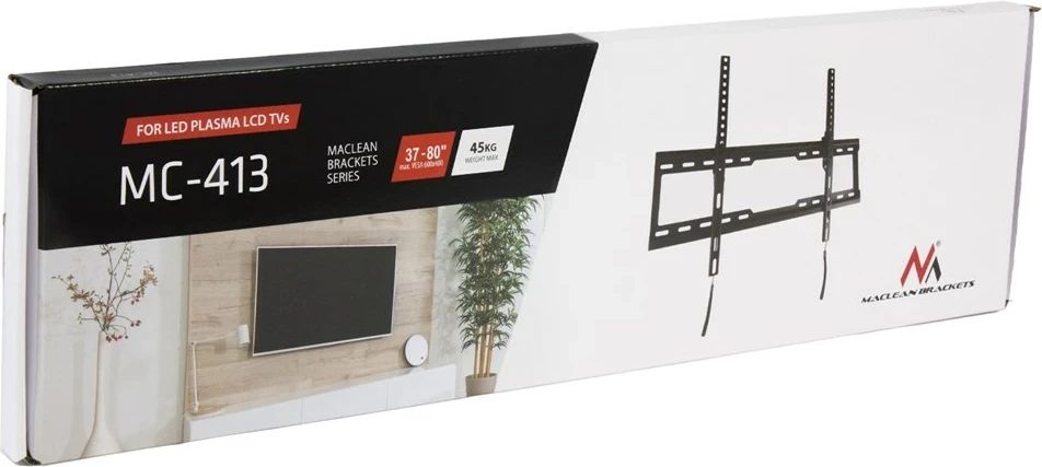 Stenska držala za TV Maclean MC-413, 32"-80", bela