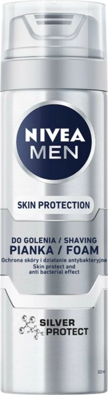 Pena za britje Silver Protect Nivea, 200 ml