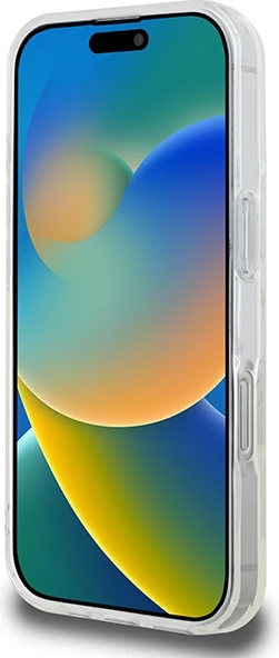 Ovitek za telefon z bleščicami MagSafe, Guess IML za iPhone 16 Pro Max, trdo ohišje TPU/PC, združljiv z MagSafe, prozoren