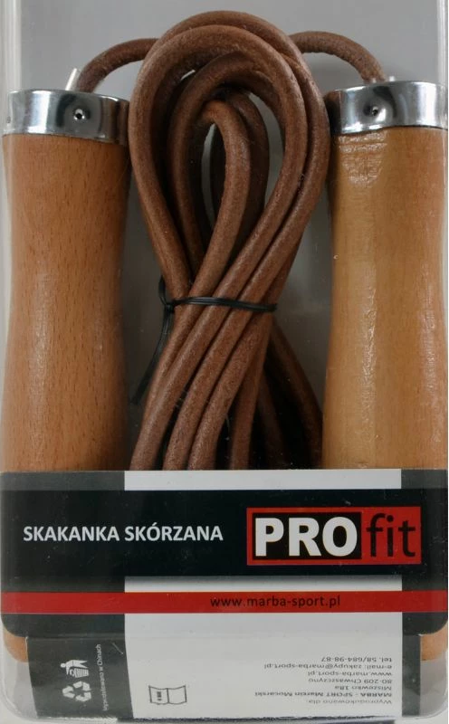 Preskakovalna vrv iz usnja PROFIT DROP DK 1019