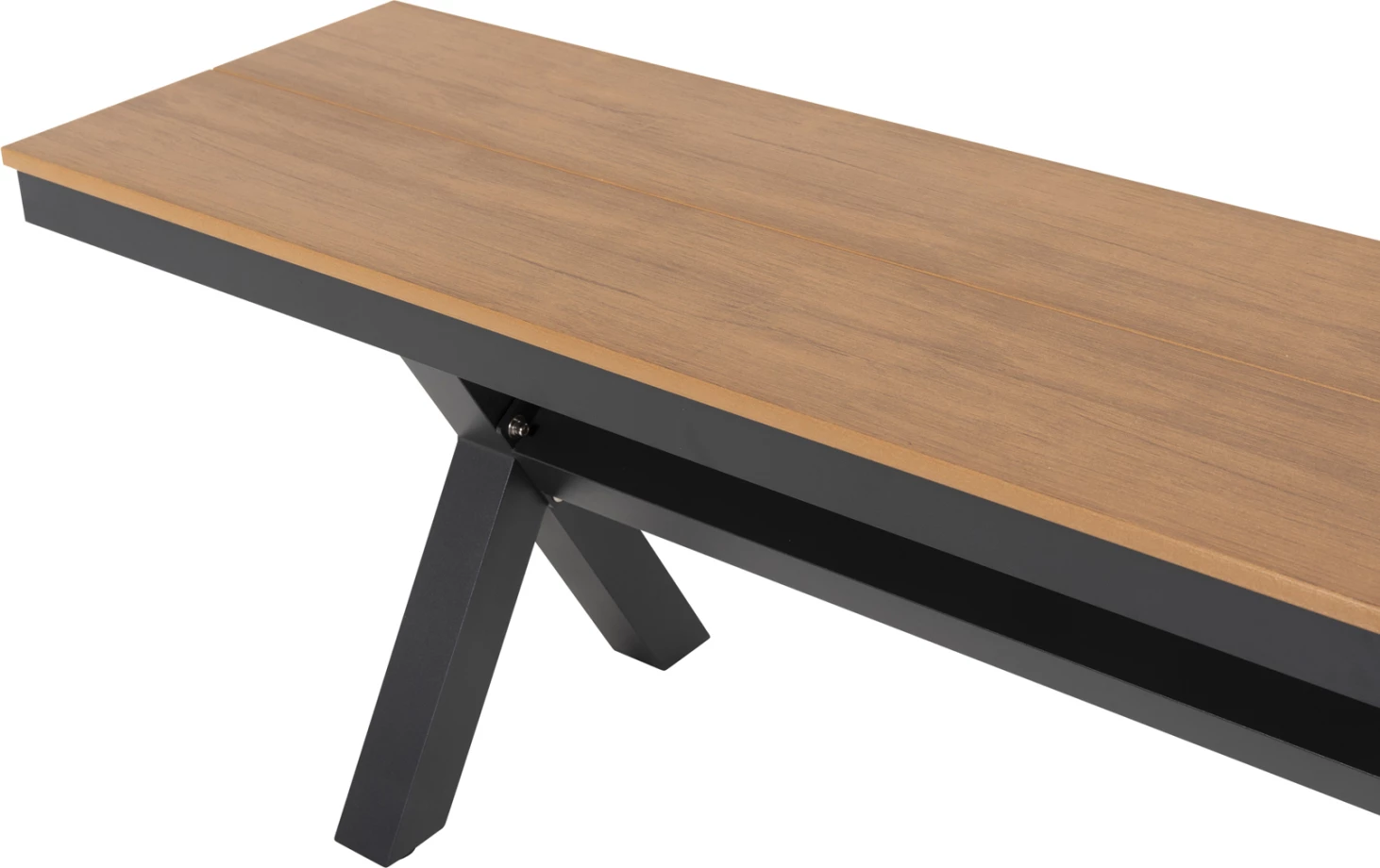 Aluminijasta klop TAWNEE FH6038.01 antracit s sedežem iz polilesa v naravni barvi lesa 150x36x45Hcm