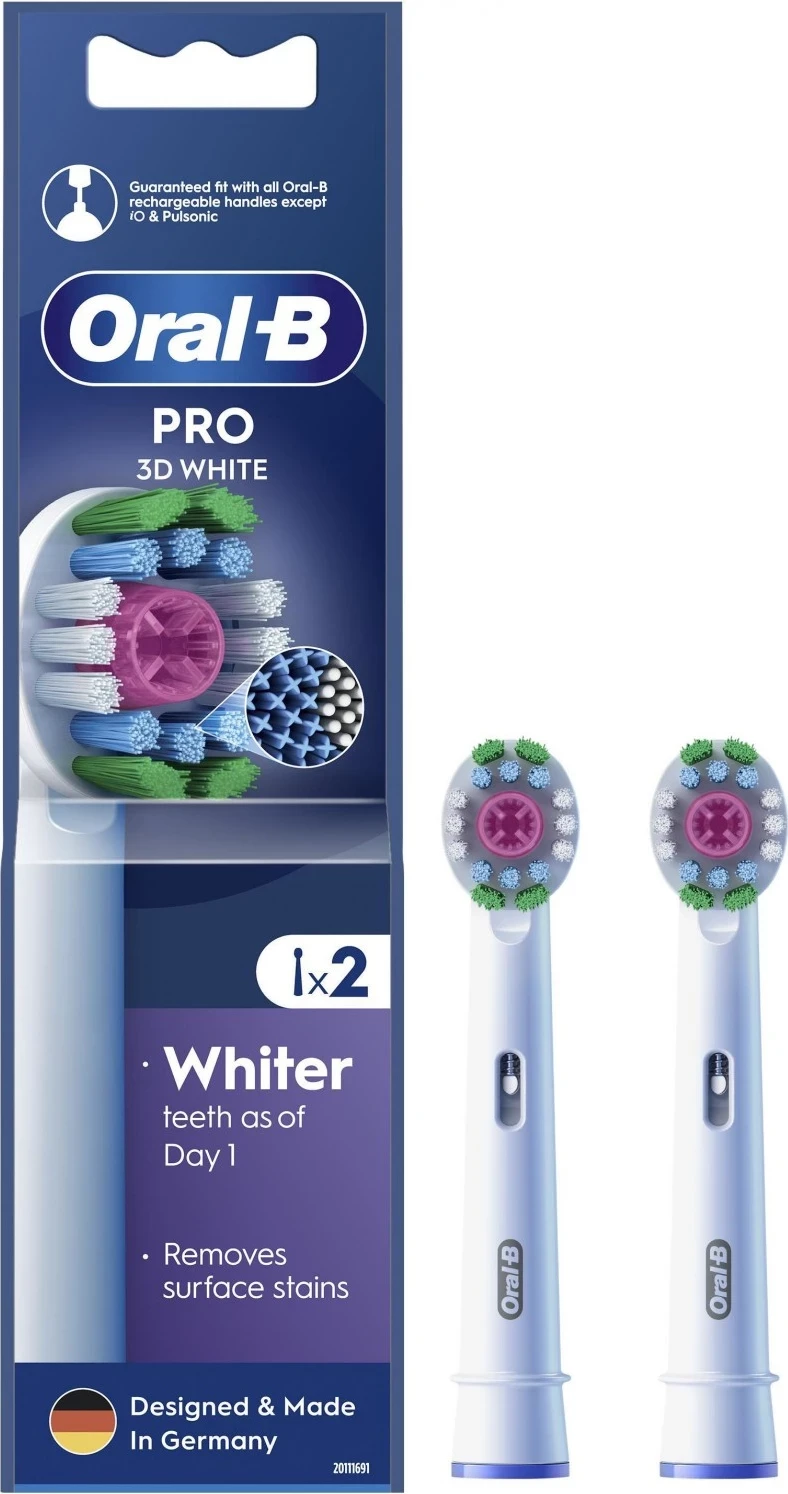 Kakovostna zamenjava ščetk za zobe Oral-B EB 18 3D White, bela