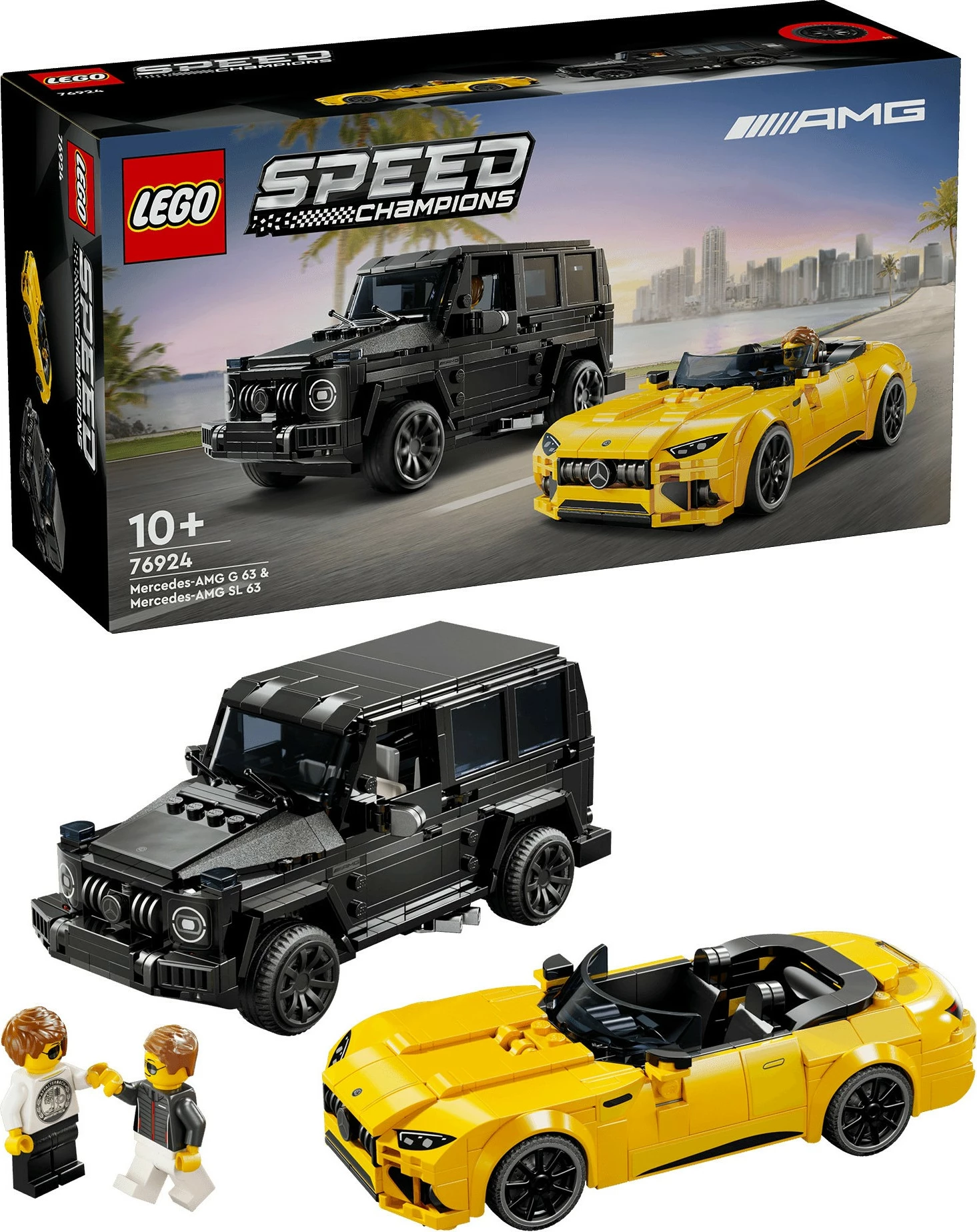 Set gradnje dvoslojni Mercedes-AMG G 63 & SL 63, 808 kosov, večbarvno