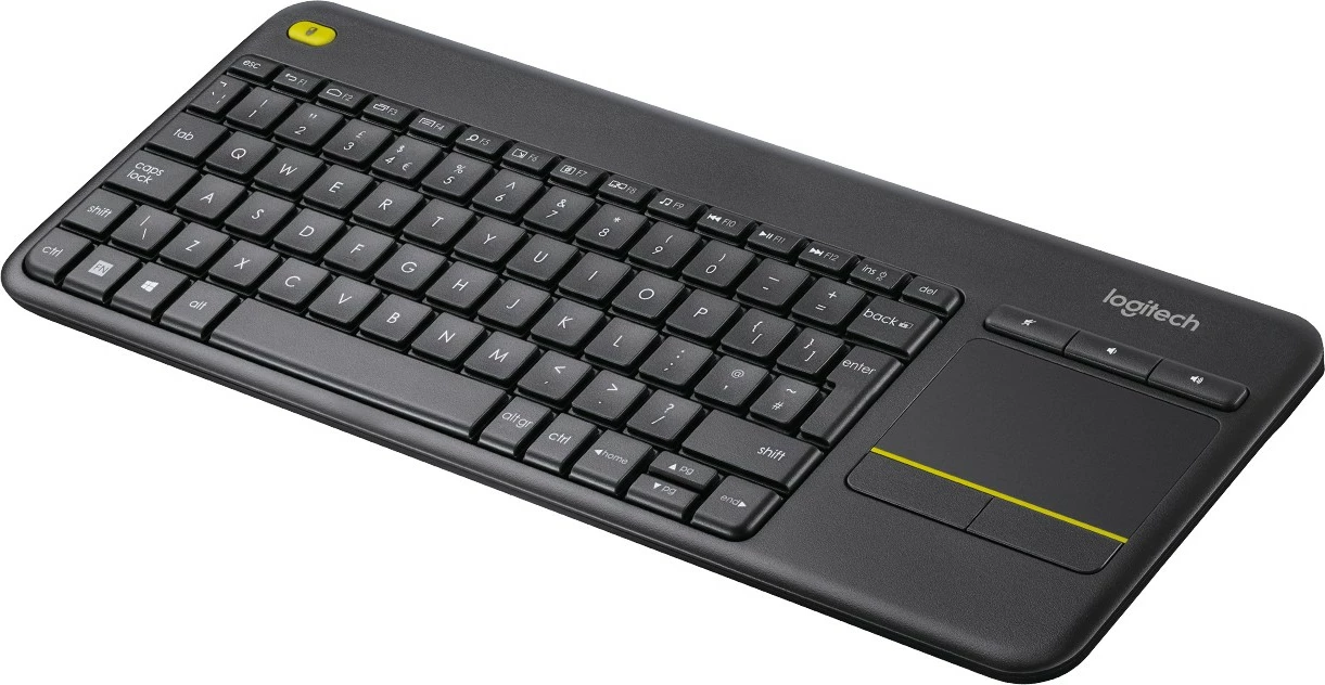 Brezžična tipkovnica Logitech K400 Plus, polne velikosti, QWERTZ, sledilna ploščica, črna