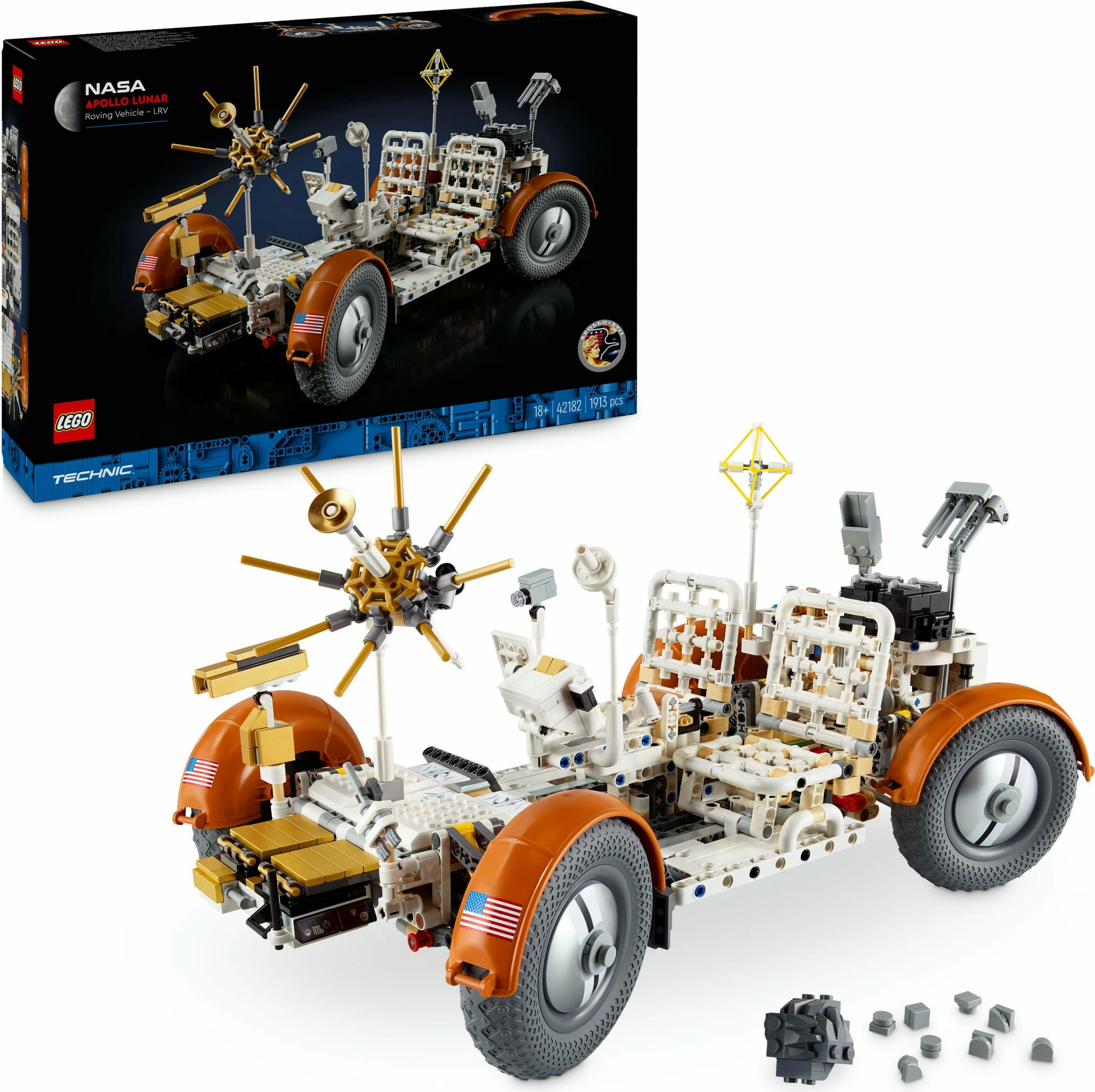 Model lune LEGO Technic NASA Apollo Lunar Roving Vehicle 42182, večbarven
