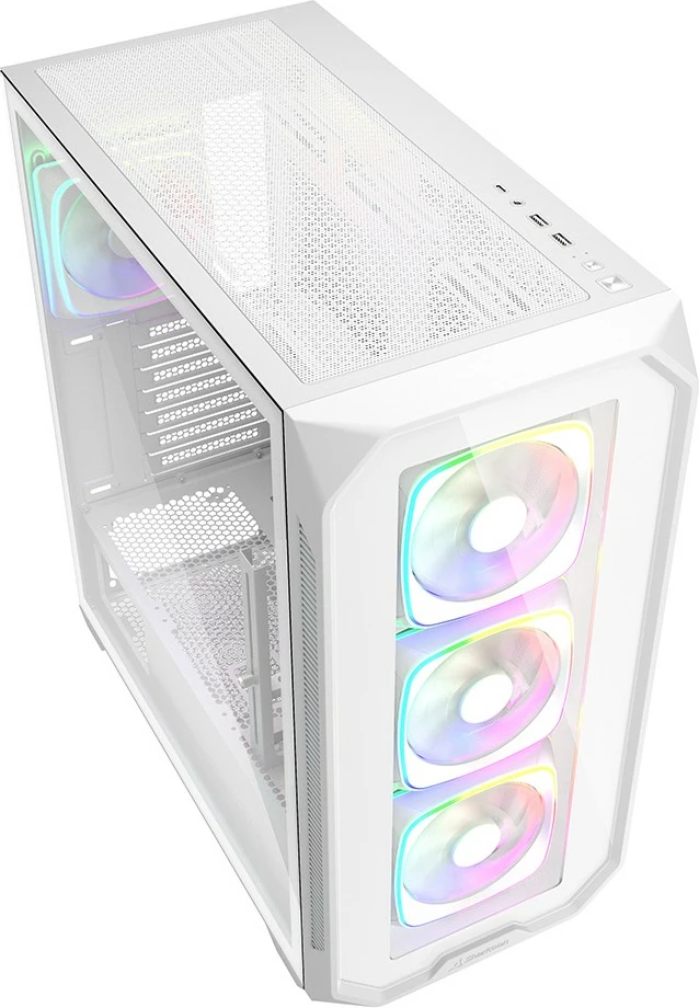 Računalniško ohišje SHARKOON AK5G RGB, Midi Tower, belo, kaljeno steklo