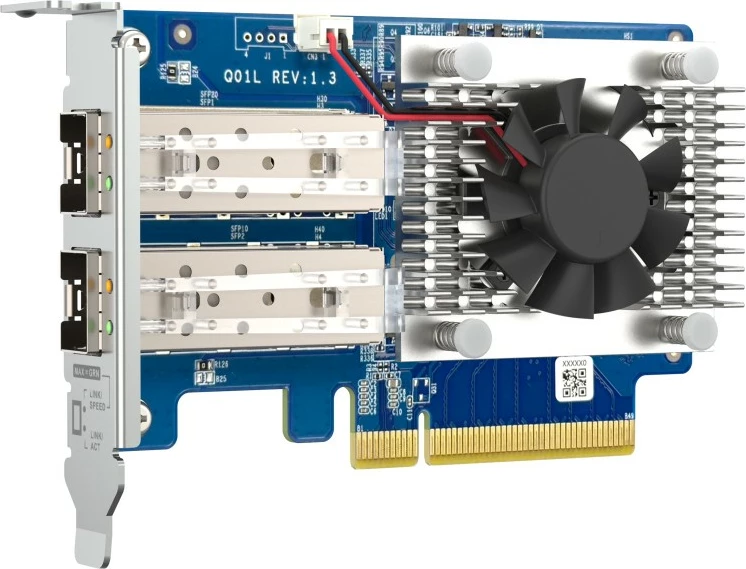 Omrežna kartica 10GbE, dvojni SFP+ port, PCIe, z ventilatorjem QNAP QXG-10G2SF-NXE