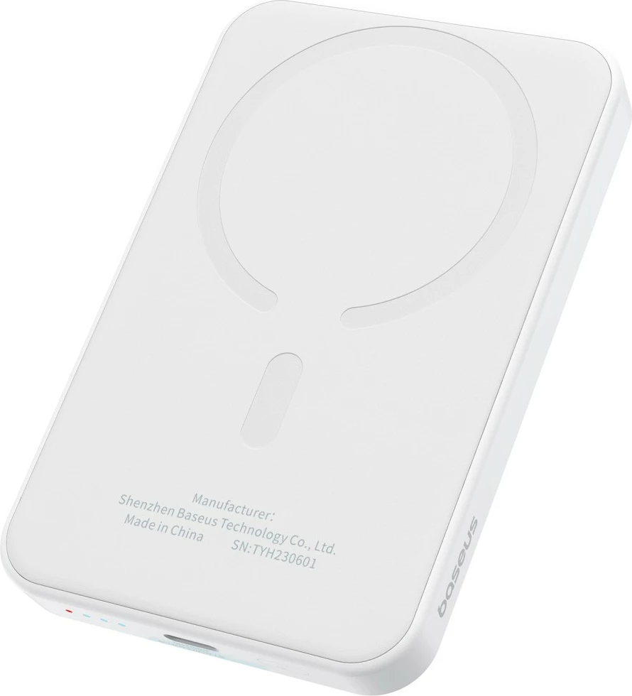 Magnetni prenosni polnilec Baseus Mini 5000mAh, 20W, z USB-C kablom, bel