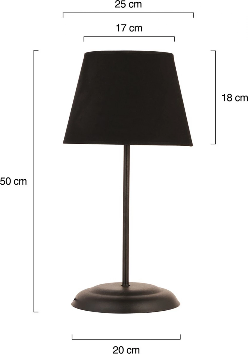 Namizna svetilka iz kovine v črni barvi FH7569.01 25x50Y cm