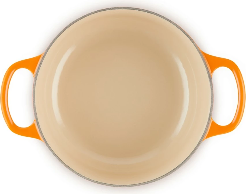 Okrogel lonec iz emajliranega litega železa 18 cm, Le Creuset Signature, oranžen