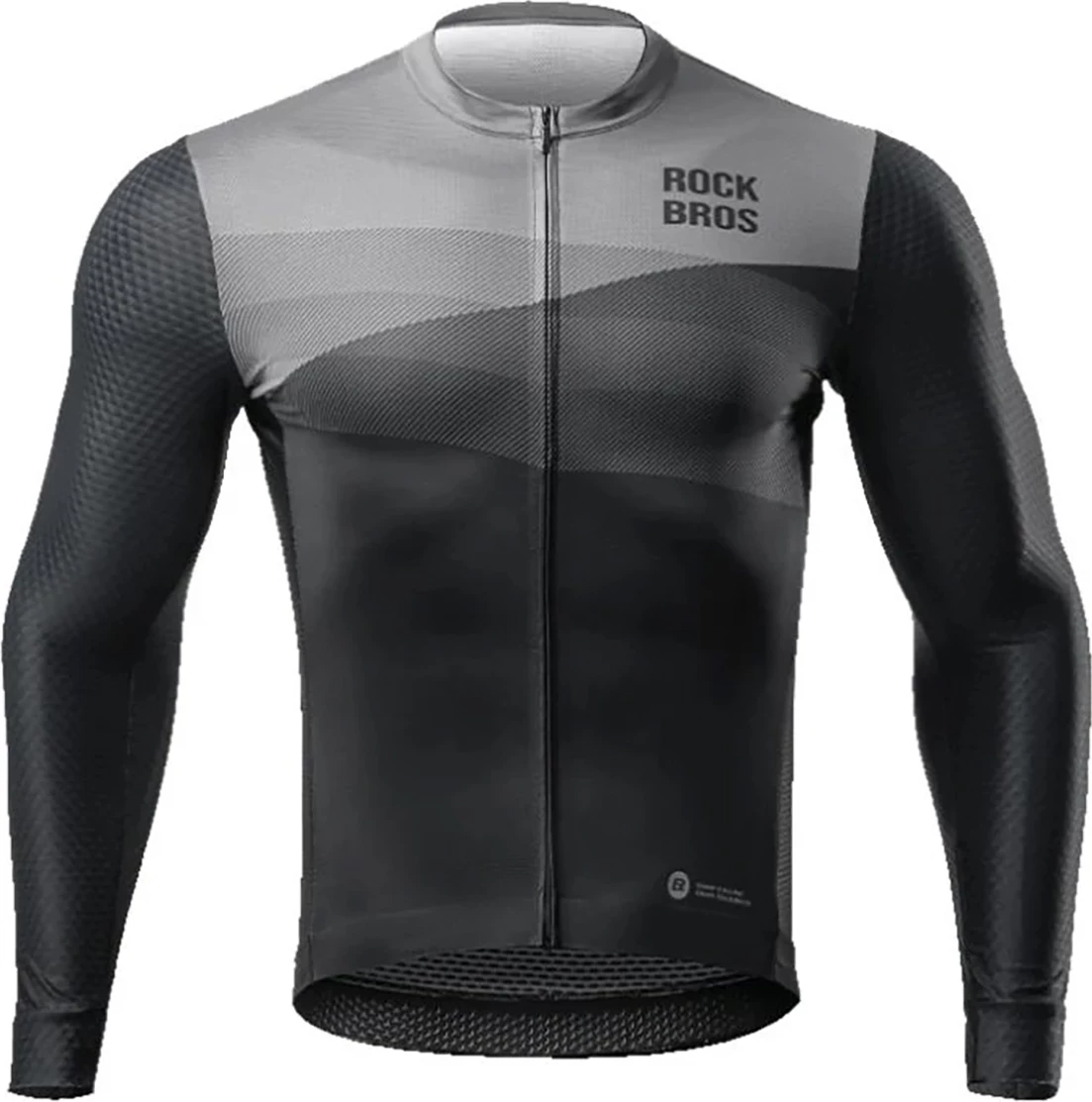Kolesarska majica Rockbros 15120009005, z dolgimi rokavi, XXL, črno/siva