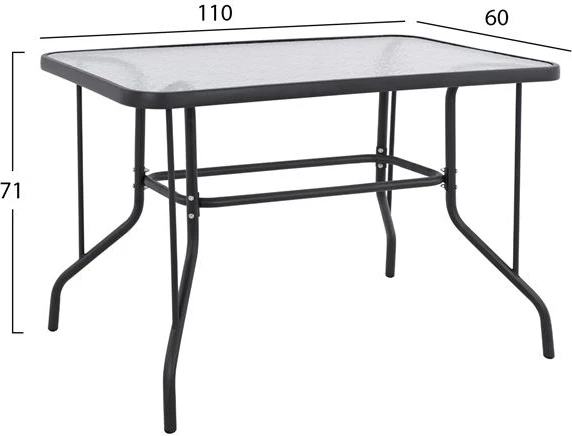 Vrtni set miza in stoli, Adam FH10472, 5-delni, siv