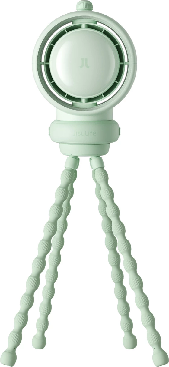 Prenosni ventilator z upogljivo nogo 5000mAh, filter zraka, USB-C, zelen — Jisulife Life2S