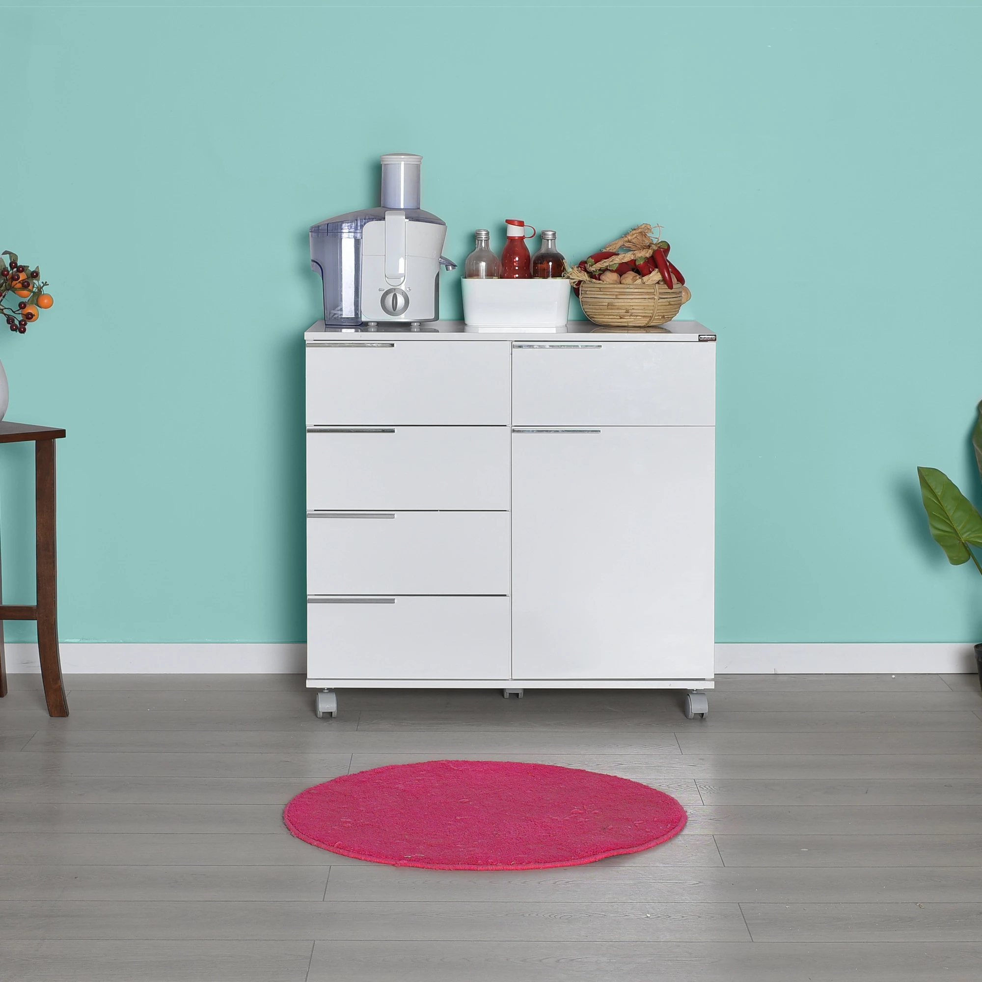 Komoda multifunkcijska, bela, Hanah Home, Adr-415-Pp-1
