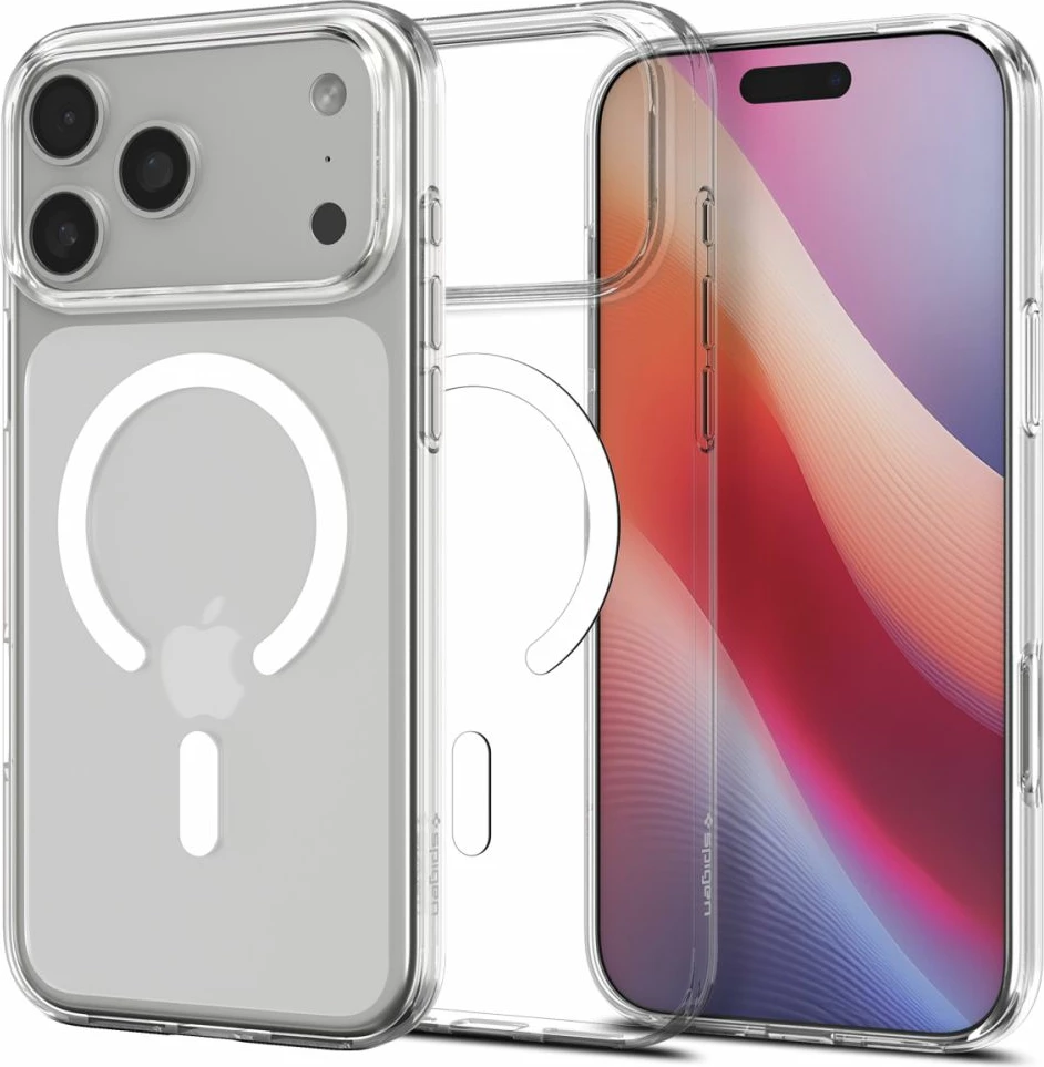 Prozoren in bel ovitek za iPhone 17 Pro Max Spigen Liquid Crystal MagSafe