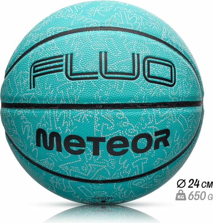 Fluorescenčen košarkarski žog Meteor, zelena