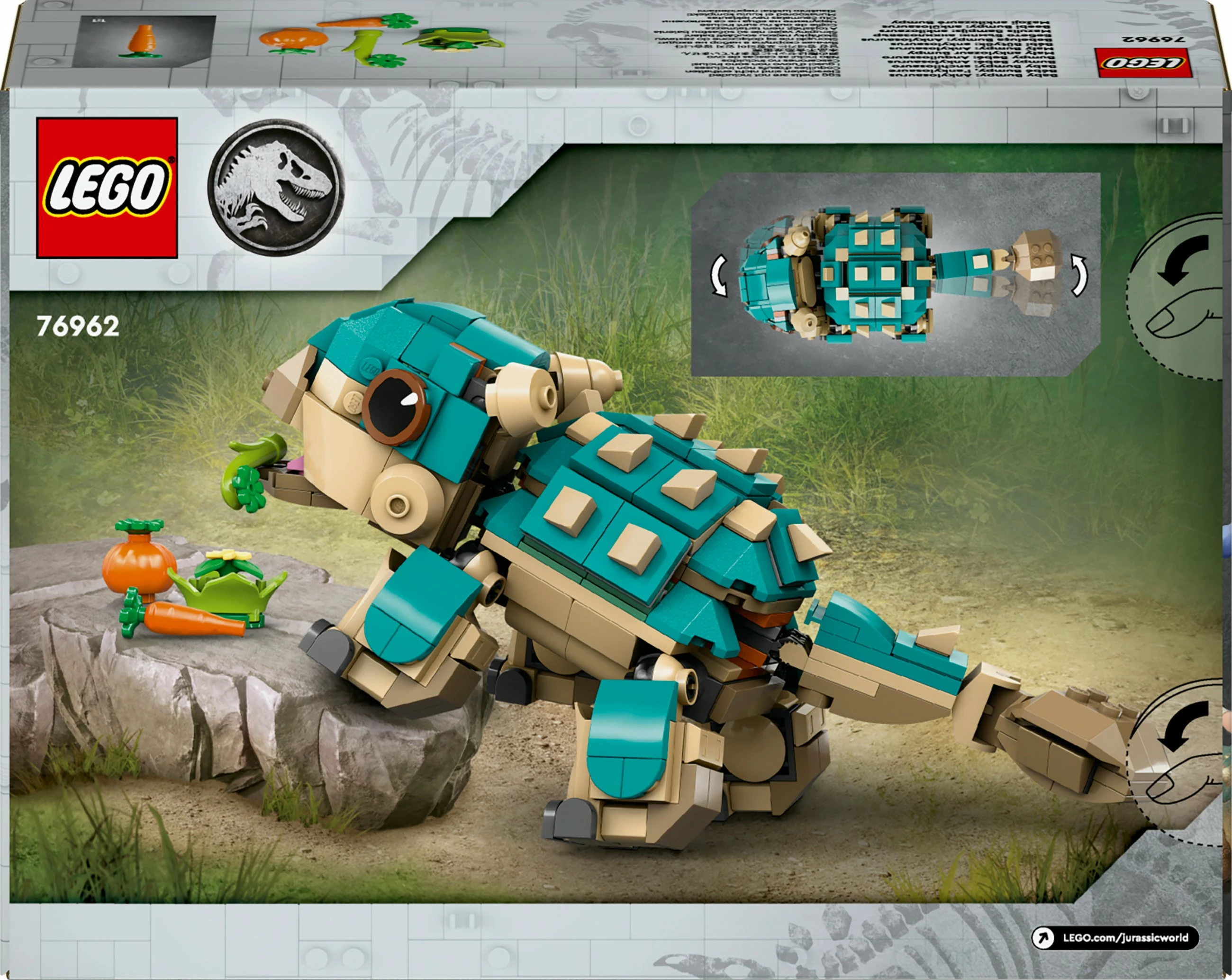 Set gradnje: mladi Ankylosaurus Bumpy (LEGO Jurassic World 76962), večbarven