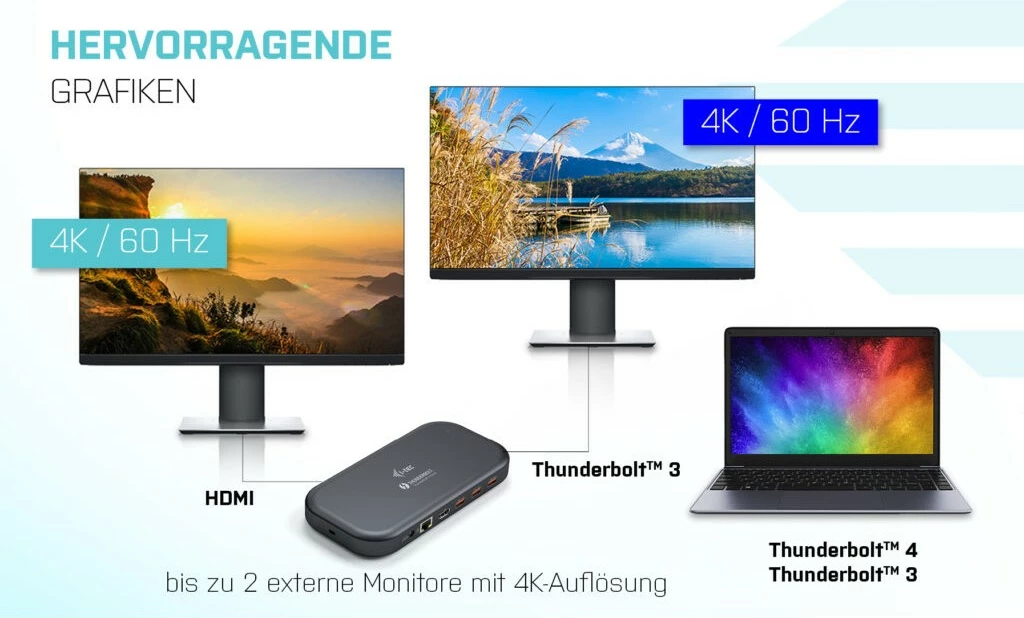 Docking postaja Thunderbolt 3/USB-C Dual 4K, 60W, črna - i-tec