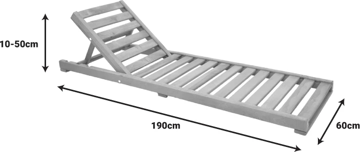 Ležalnik iz hrastovega lesa Specta, rjava, 60x190x50 cm