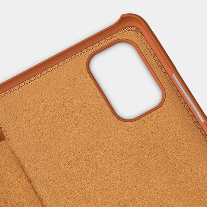 Ovitek za telefon Nillkin Qin Case za Xiaomi Redmi Note 11T 5G / Note 11S 5G / Note 11 5G (China) / Poco M4 Pro 5G, rjav